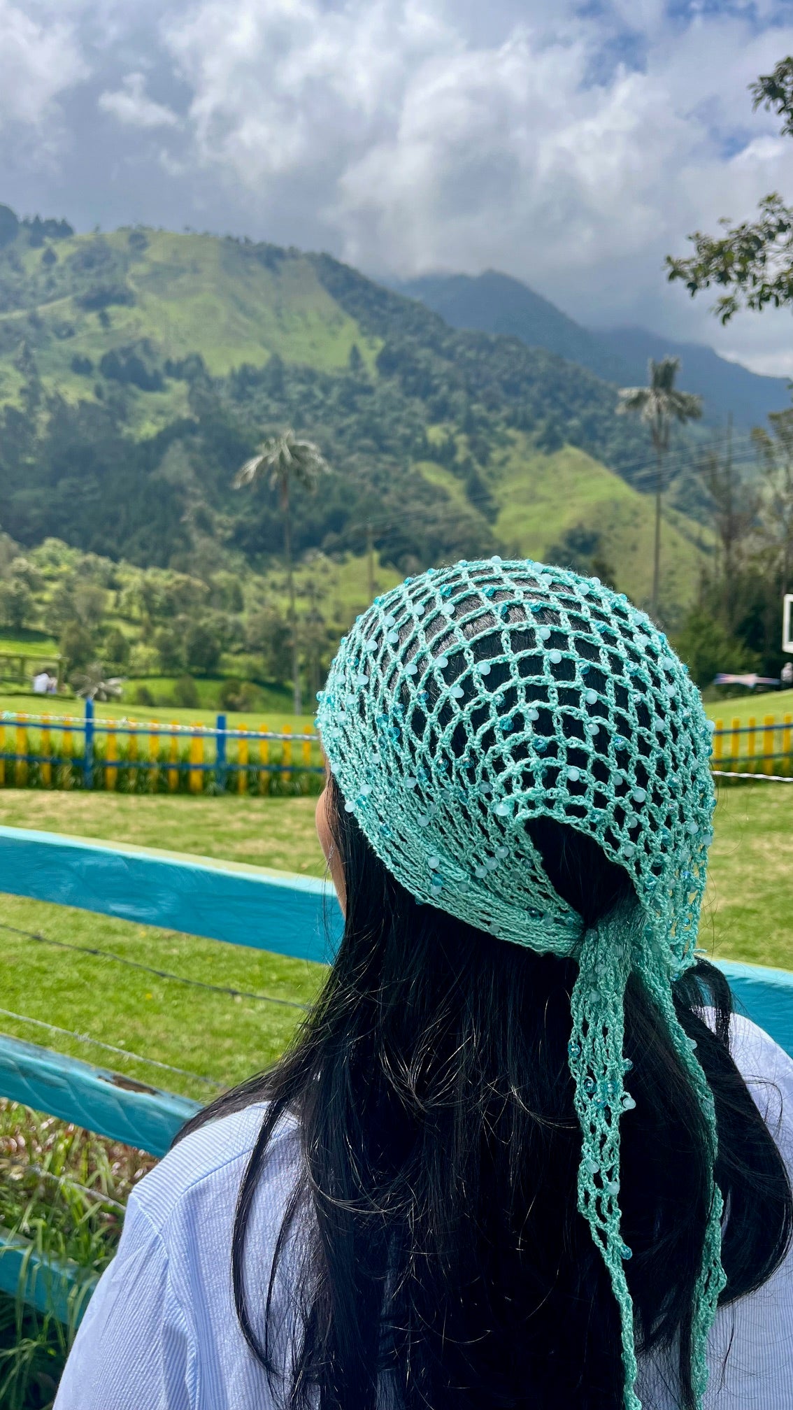 BANDANA BLOOM AZUL